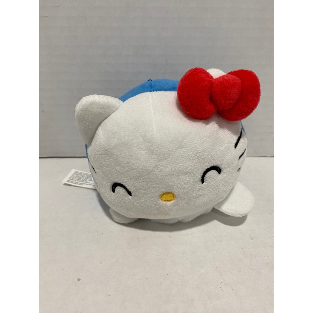 TeeTurtle Hello Kitty Reversible Plushie Sanrio Blue Red White 4in Good